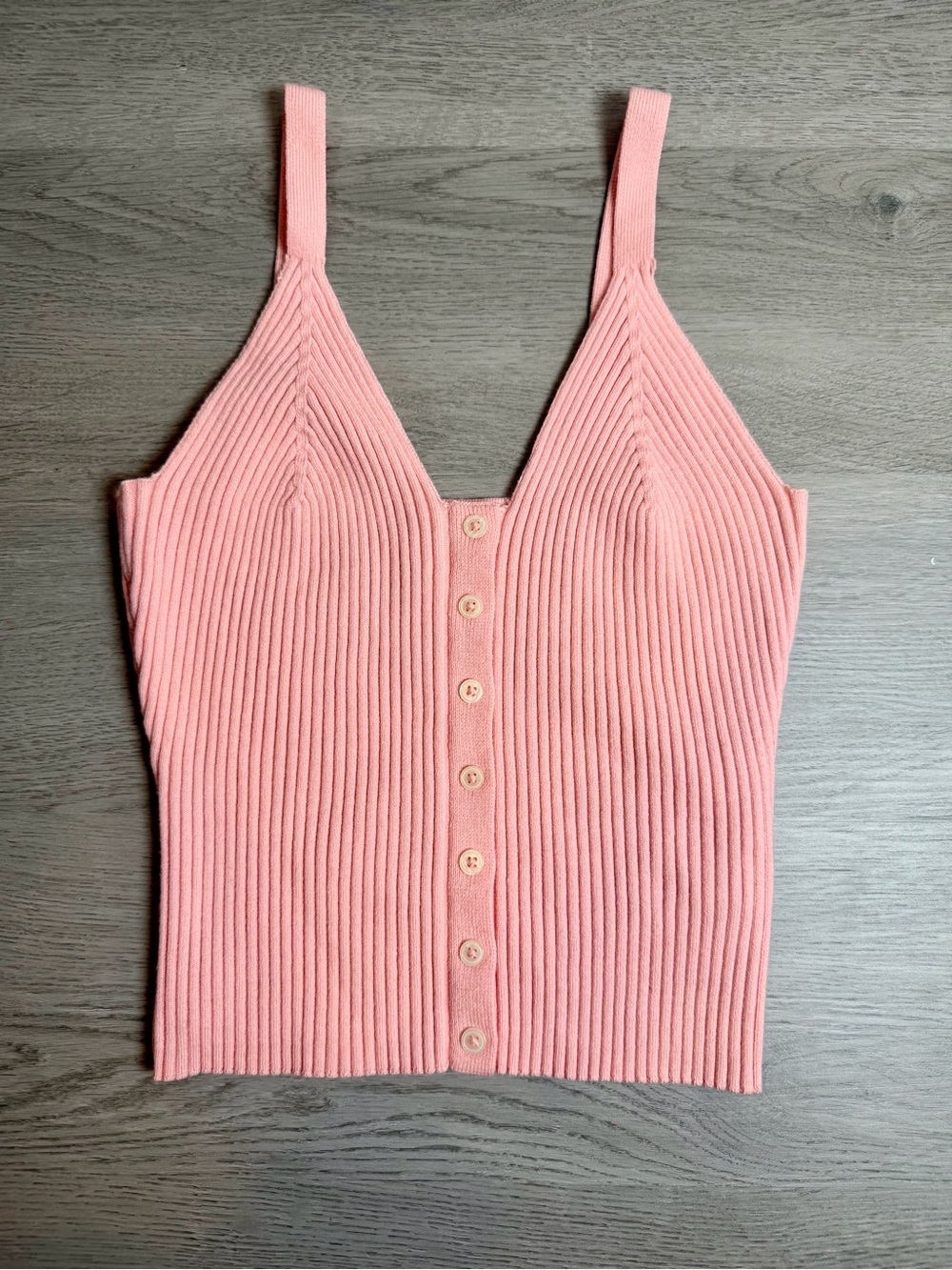 Aerie Button Front Sweater Tank Top NWOT Pink L